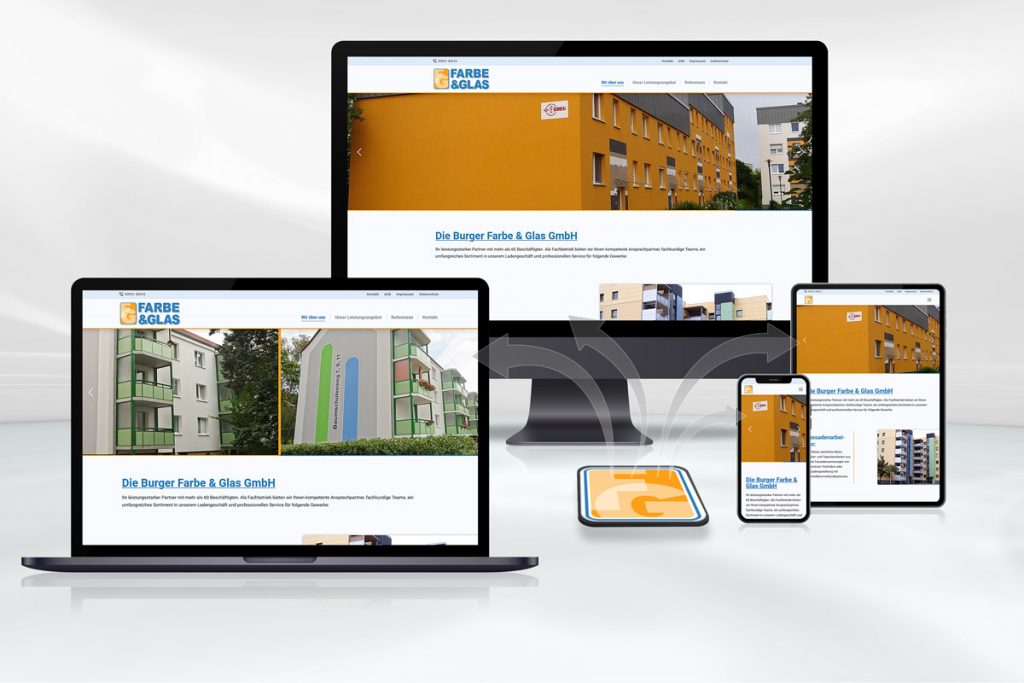 Webdesign Referenzen Burger Farbe und Glas GmbH